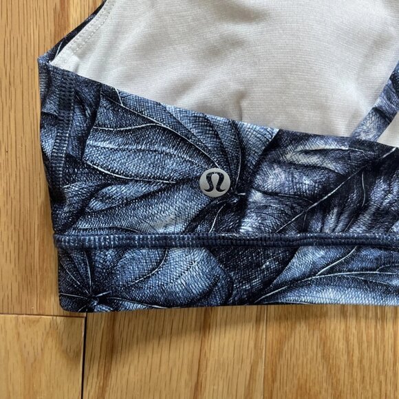 Lululemon Size 12 Strappy Back Energy Sports Bra Mini Concrete Jungle With Pads - Picture 3 of 6